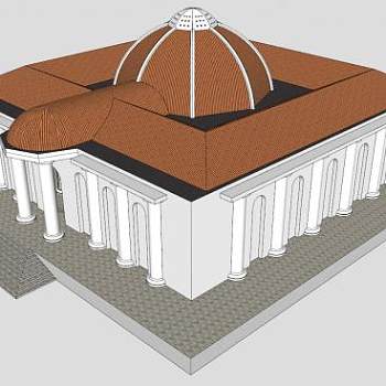 青春之泉的古建筑圣殿SU模型下载_sketchup草图大师SKP模型