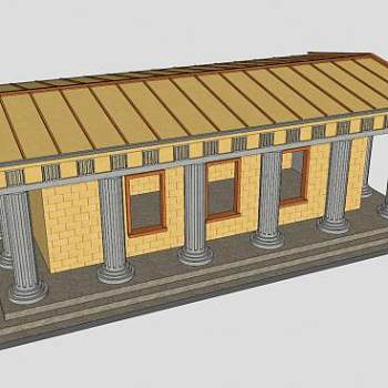 仿罗马神殿寺庙SU模型下载_sketchup草图大师SKP模型