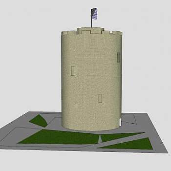 古建筑塔楼SU模型下载_sketchup草图大师SKP模型