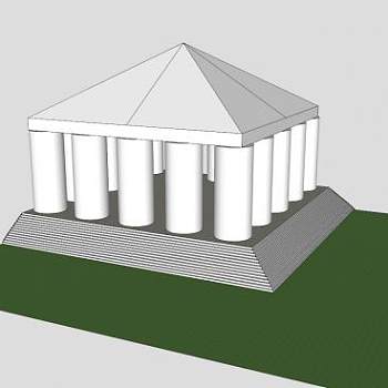 简易希腊寺庙建筑SU模型下载_sketchup草图大师SKP模型