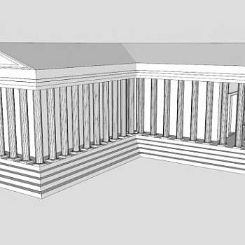 仿罗马神庙建筑SU模型下载_sketchup草图大师SKP模型