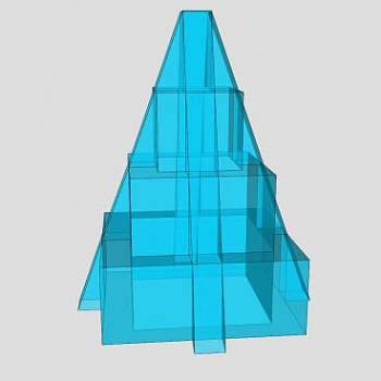 现代的金字形神塔SU模型下载_sketchup草图大师SKP模型