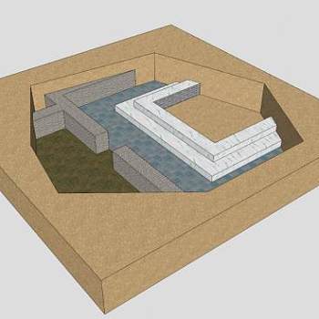挖掘的考古遗址SU模型下载_sketchup草图大师SKP模型