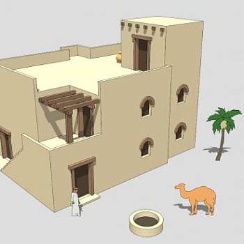 以色列老式房屋SU模型下载_sketchup草图大师SKP模型