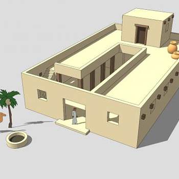 古平房建筑SU模型下载_sketchup草图大师SKP模型
