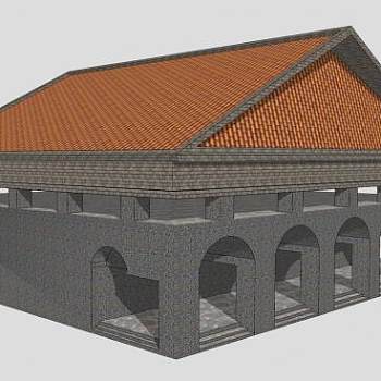 罗马风格建筑SU模型下载_sketchup草图大师SKP模型