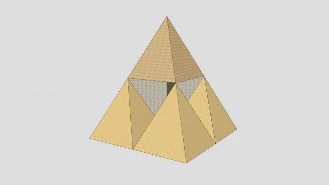 简易金字塔建筑SU模型下载_sketchup草图大师SKP模型