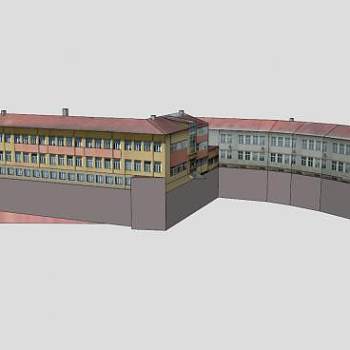 中世纪欧洲学院建筑SU模型下载_sketchup草图大师SKP模型