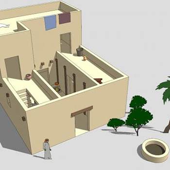 以色列房屋古建筑SU模型下载_sketchup草图大师SKP模型