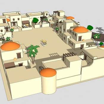 以色列村庄屋舍建筑SU模型下载_sketchup草图大师SKP模型