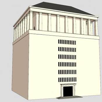 现代灯塔建筑塔楼SU模型下载_sketchup草图大师SKP模型