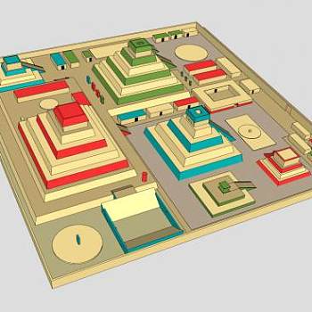 古老雅玛中心城镇建筑SU模型下载_sketchup草图大师SKP模型