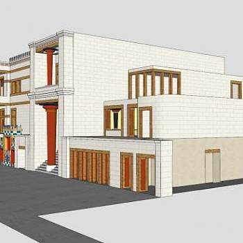 克诺索斯宫殿建筑SU模型下载_sketchup草图大师SKP模型