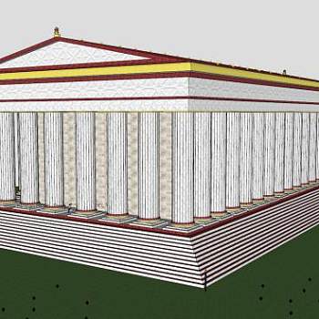 阿尔忒弥斯神庙建筑SU模型下载_sketchup草图大师SKP模型