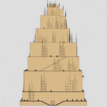 巴别塔建筑SU模型下载_sketchup草图大师SKP模型