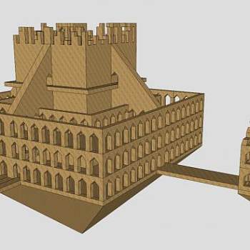 废墟城堡古建筑SU模型下载_sketchup草图大师SKP模型