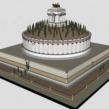 哈德良陵墓建筑SU模型下载_sketchup草图大师SKP模型