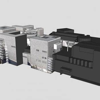 保罗·盖蒂博物馆纹理建筑SU模型下载_sketchup草图大师SKP模型