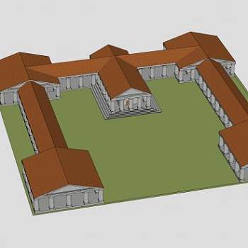 古罗马宫殿建筑SU模型下载_sketchup草图大师SKP模型