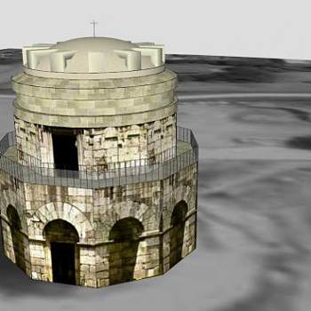 狄奥德瑞克大帝陵墓建筑SU模型下载_sketchup草图大师SKP模型