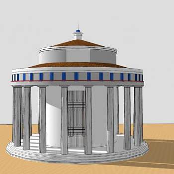 古希腊圣殿建筑SU模型下载_sketchup草图大师SKP模型