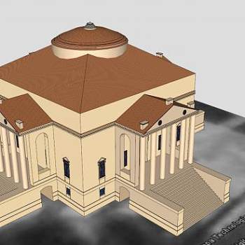 文艺复兴时期的别墅建筑SU模型下载_sketchup草图大师SKP模型