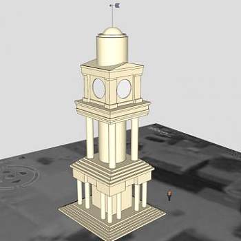 荷恩湾钟楼建筑SU模型下载_sketchup草图大师SKP模型