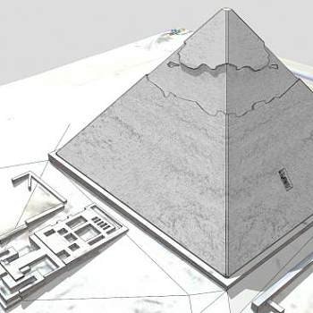 哈夫拉金字塔建筑SU模型下载_sketchup草图大师SKP模型