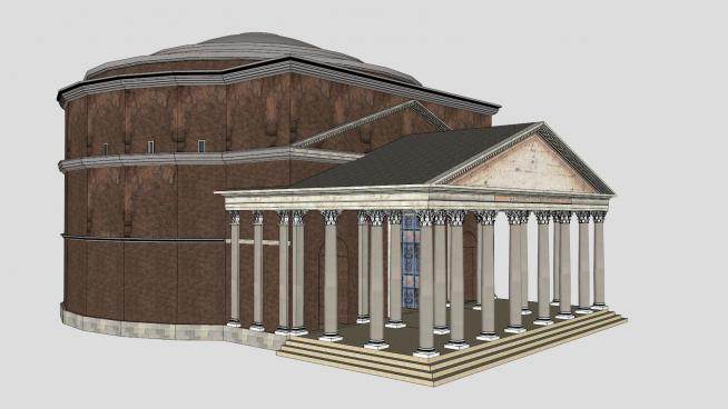 罗马万神殿建筑SU模型下载_sketchup草图大师SKP模型