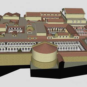 图密善王宫建筑SU模型下载_sketchup草图大师SKP模型