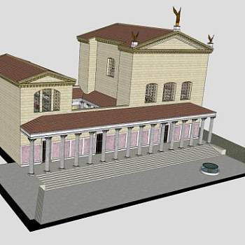 罗马教廷会议市政厅SU模型下载_sketchup草图大师SKP模型