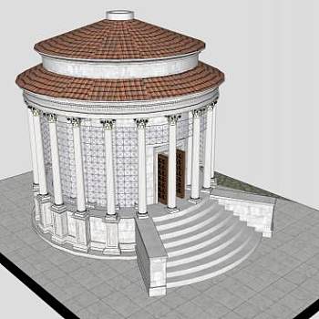 灶神星寺建筑SU模型下载_sketchup草图大师SKP模型