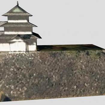 日本富士见橹建筑SU模型下载_sketchup草图大师SKP模型