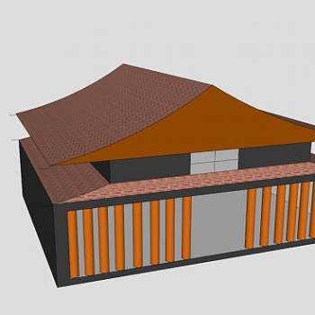 简易宫城建筑SU模型下载_sketchup草图大师SKP模型