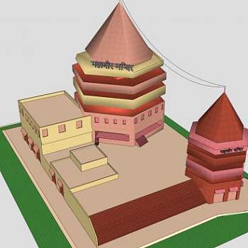 印度寺庙建筑SU模型下载_sketchup草图大师SKP模型