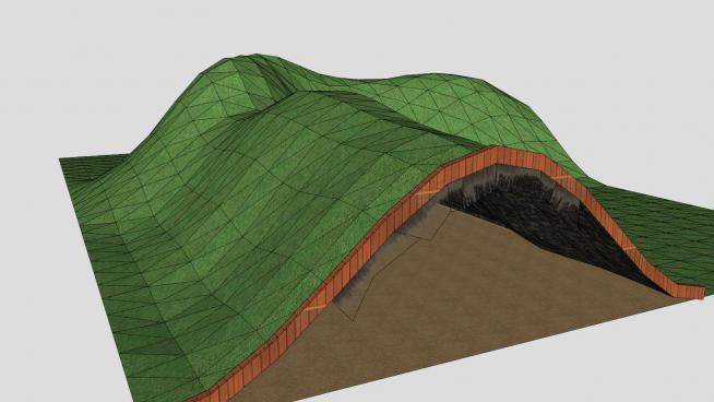 绿地山丘洞穴SU模型下载_sketchup草图大师SKP模型