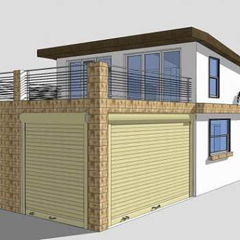 双层住宅房屋建筑SU模型下载_sketchup草图大师SKP模型