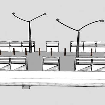 小型码头船坞走道建筑SU模型下载_sketchup草图大师SKP模型