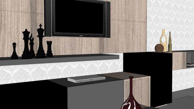 现代室内客厅房间家具SU模型下载_sketchup草图大师SKP模型