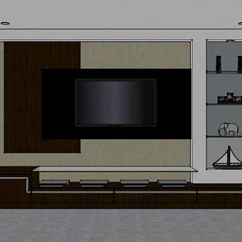 室内电视柜家具客厅SU模型下载_sketchup草图大师SKP模型