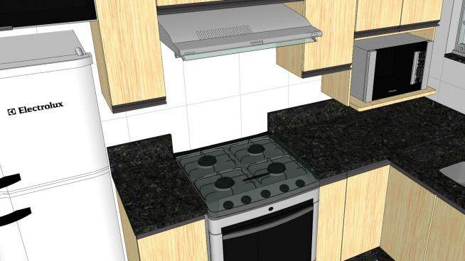 现代家具室内厨房装修SU模型下载_sketchup草图大师SKP模型