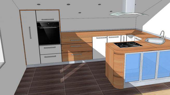 现代小型厨房家具SU模型下载_sketchup草图大师SKP模型