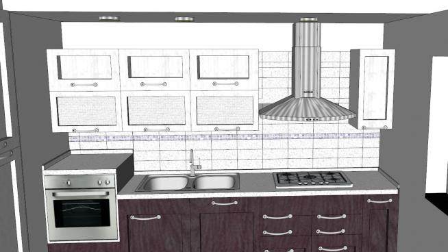 洛雷塔小型厨房SU模型下载_sketchup草图大师SKP模型