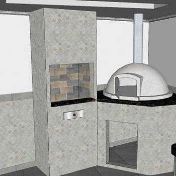 老式厨房室内家具SU模型下载_sketchup草图大师SKP模型