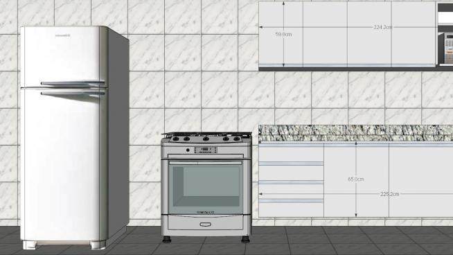 现代家具厨房装修SU模型下载_sketchup草图大师SKP模型