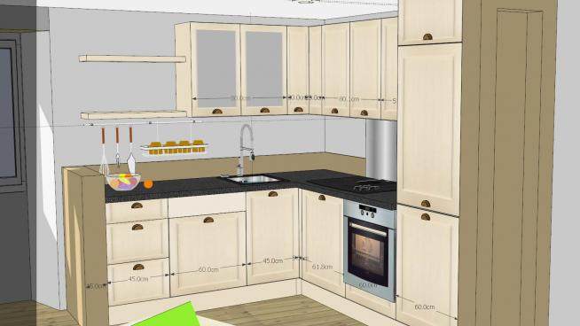 现代风室内厨房家具SU模型下载_sketchup草图大师SKP模型
