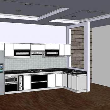 上海东河厨房家具装修SU模型下载_sketchup草图大师SKP模型