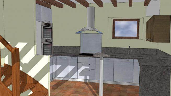 现代室内家具厨房装修SU模型下载_sketchup草图大师SKP模型