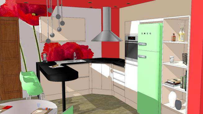 现代家具橱柜室内厨房SU模型下载_sketchup草图大师SKP模型