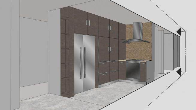 现代室内橱柜厨房SU模型下载_sketchup草图大师SKP模型